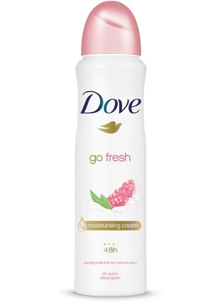 Dove Deodorant Go Fresh Pomegranate & lemon Verbena Scent Antiperspirant 250ml Can (6 Cans) - Image 2